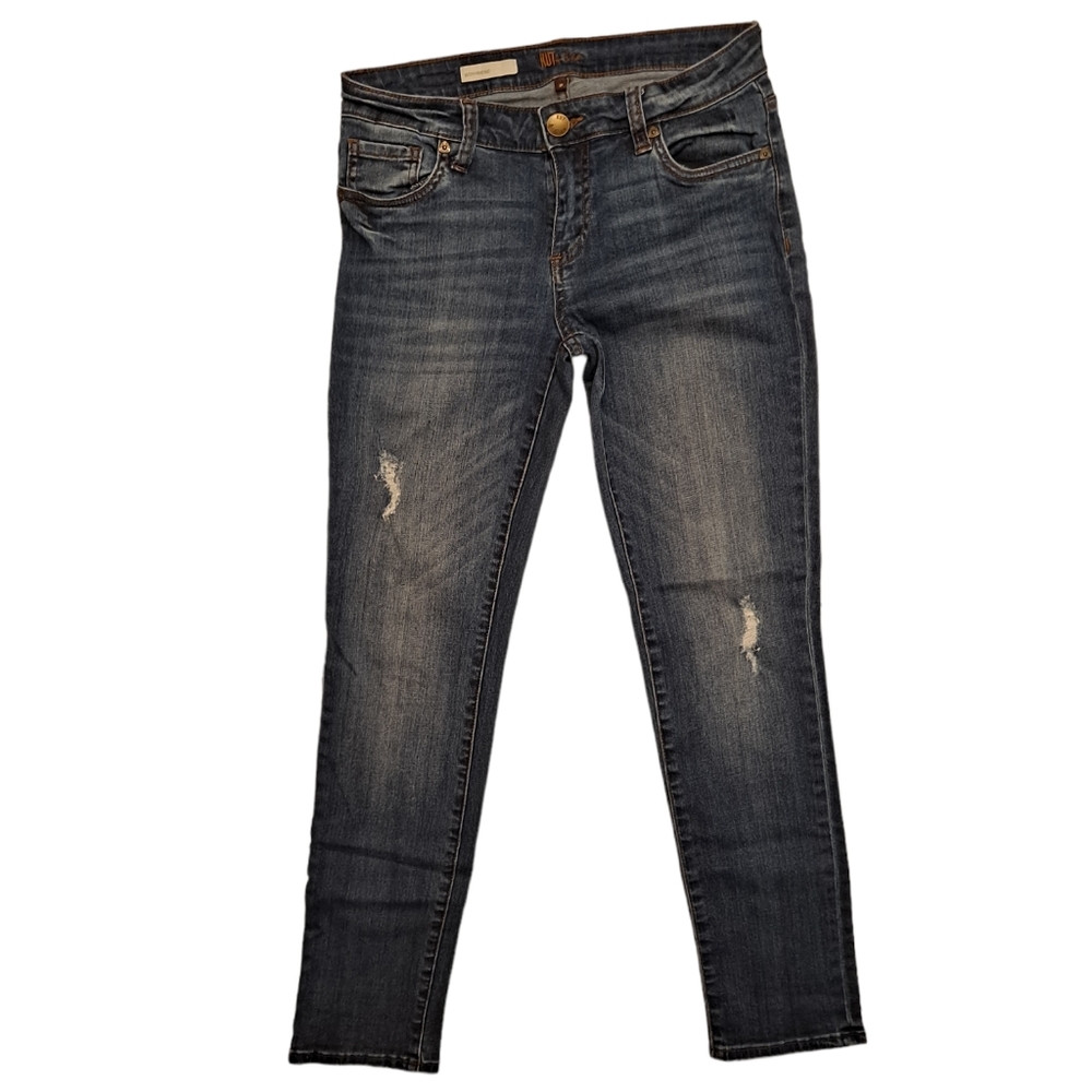 Kut from the Kloth Boyfriend distressed blue jeans